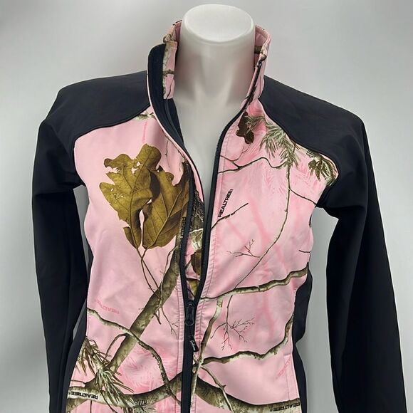 RealTree women’s pink black long sleeve full zipper jacket - Picture 1 of 6